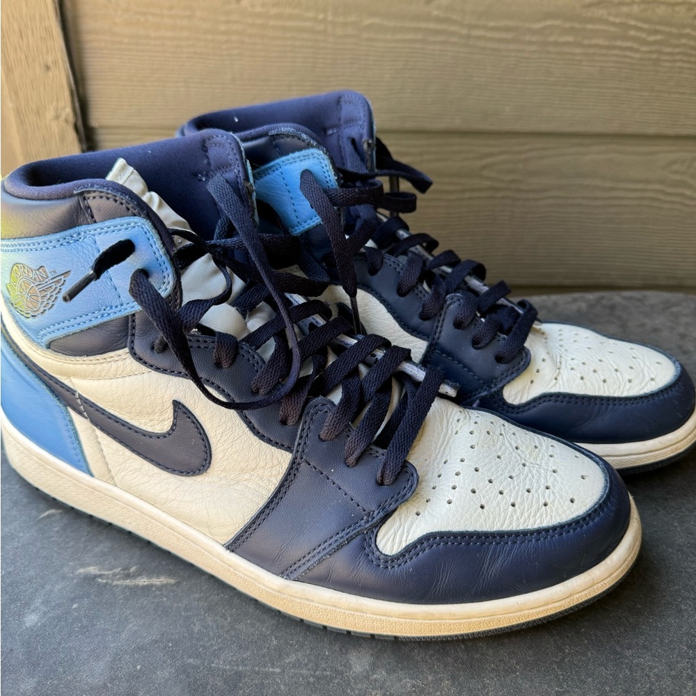 Nike Air Jordan 1 High OG Blue and White Sneakers